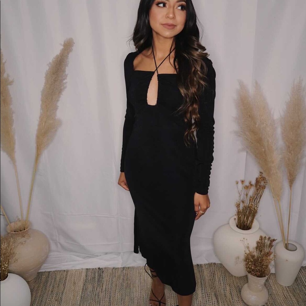 Black Tie Midi Dress